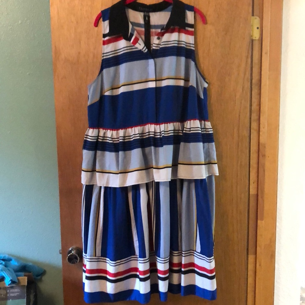 Eloquii collared dress with ruffle detail